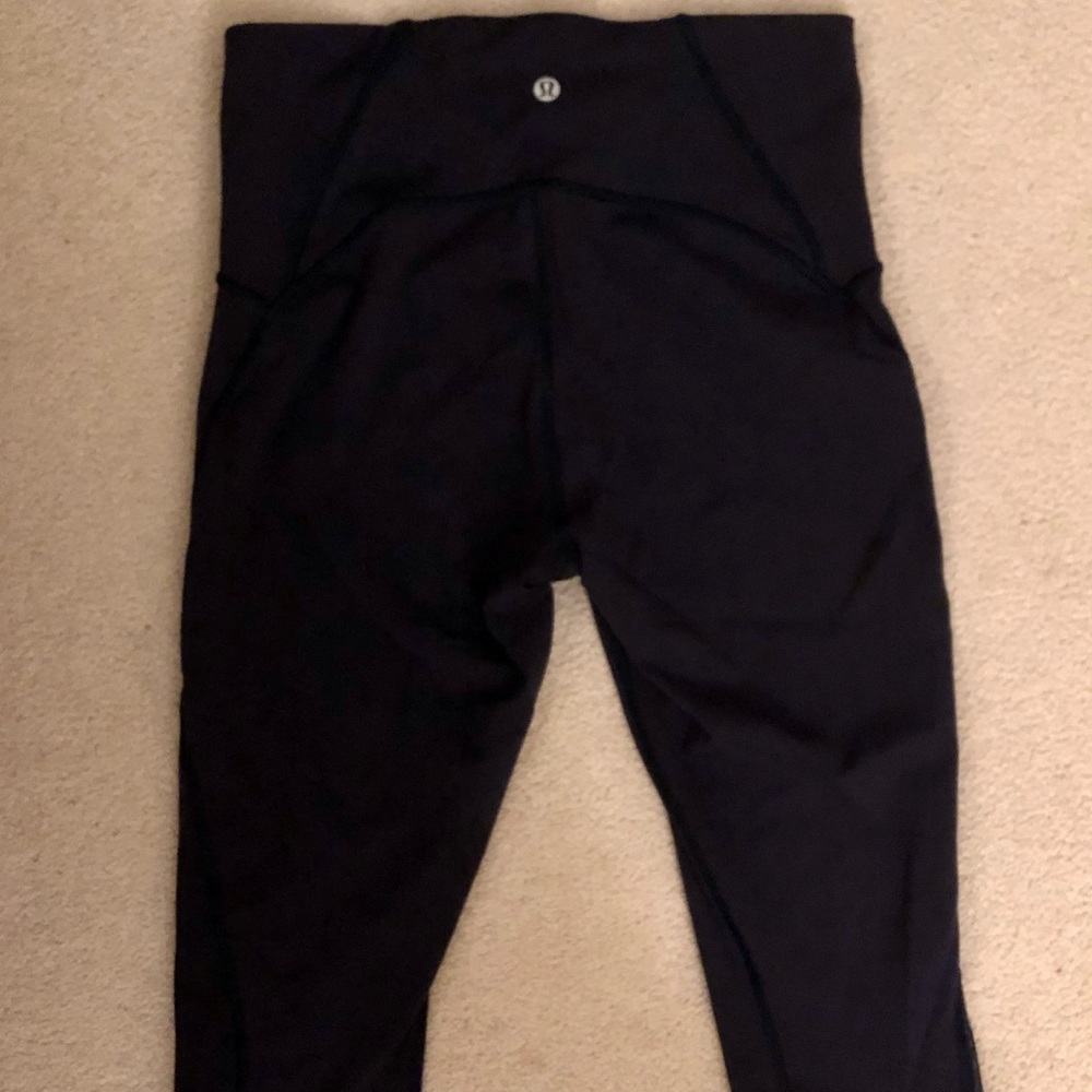 Lululemon 19” leggings. Navy blue.